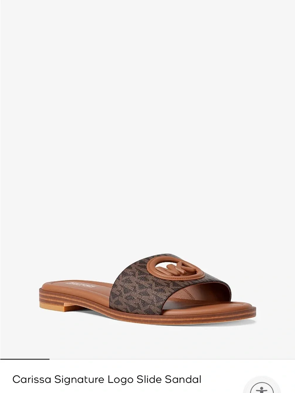 Michael Kors Carissa Monogram Slide Sandal — Brown/Tan